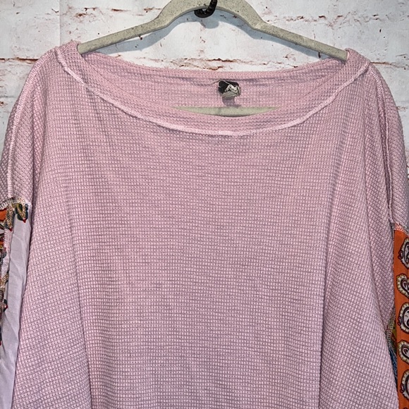 Free people blossom print Dolan balloon sleeve top mixed paisley thermal top - Picture 2 of 12